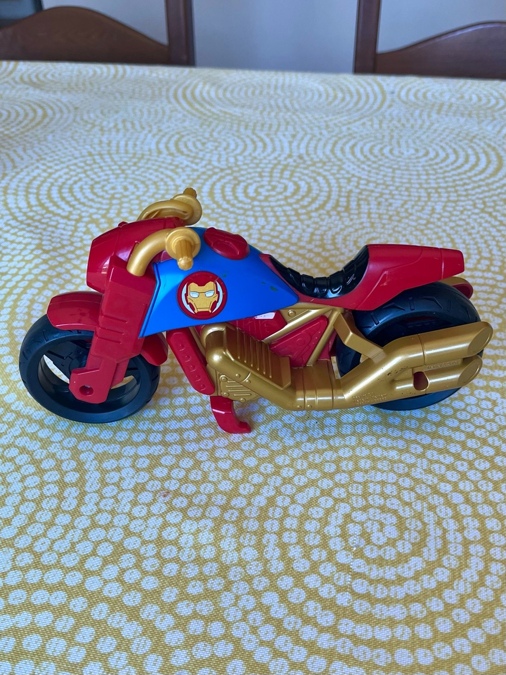 2018 Hasbro Playskool Marvel Iron Man Red & Gold Motorcycle Toy